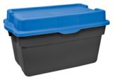 10 Large Heavy Duty Plastic Storage Tote Boxes Crate Hinge Folding Lid Stackable 